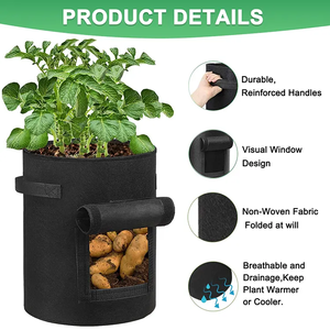 Sac <span class=keywords><strong>de</strong></span> culture <span class=keywords><strong>de</strong></span> plantation <span class=keywords><strong>de</strong></span> jardin <span class=keywords><strong>de</strong></span> 10 gallons avec poignée et rabat durables pour la plantation <span class=keywords><strong>de</strong></span> pommes <span class=keywords><strong>de</strong></span> <span class=keywords><strong>terre</strong></span> - Product Image 2