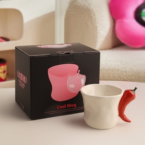 Nuova Tazza in Ceramica a Forma di Peperoncino, Design Carino e Colorato, per Ufficio, Tè, Latte, <span class=keywords><strong>Caffè</strong></span>, con Manico, Resistente alle Alte Temperature, Regalo per Fidanzata - Product Image 3