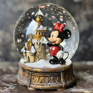 Globe à eau <span class=keywords><strong>de</strong></span> Noël en résine avec animaux, ornement <span class=keywords><strong>de</strong></span> maison, statue <span class=keywords><strong>de</strong></span> globe à neige en verre, souvenirs, cadeau en résine - Product Image 2