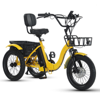 Tricycle électrique pliable à pneus larges de 18 pouces avec assistance au pédalage, batterie au lithium, vélo de neige pour adultes