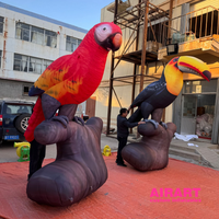Modèle de ballon gonflable en forme de toucan pour exposition d'art, style d'oiseau gonflable personnalisé