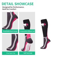 Chaussettes d'équitation personnalisées pour femmes, en tissu éponge, longues, en nylon et élasthanne, à compression, antidérapantes, séchage rapide, pour le printemps