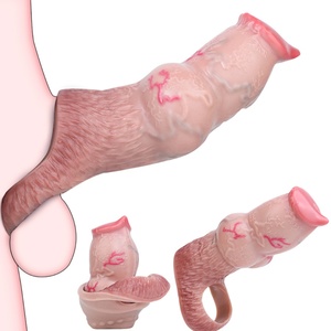 FAAK Funda de Pene Realista con Nudo de Lobo, Funda de Silicona para Pene, Juguete Sexual para Estimulación del Punto G en Parejas, Alargamiento del Pene Masculino - Product Image 1