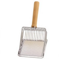3-en-1 : Pelle à litière manuelle en acier inoxydable écologique, maille fine, nettoyage facile, rectangulaire, outil de ramassage de 0,5 kg