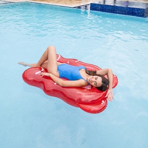 Bouée géante en forme d'ours en gélatine rouge, chaise longue gonflable pour adultes, jouet de fête de piscine d'été pour la plage et le lac - Product Image 4