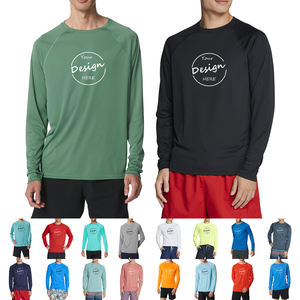 Logo personnalisé OEM 170 GSM tricoté polyester chemises de sport raglan à manches longues décontractées à séchage rapide pour hommes col rond pour homme - Product Image 5