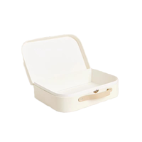 Valise en carton biodégradable rose personnalisée avec logo, fabriquée à la main, de luxe, avec poignée en métal, mignonne, mini valise, boîte cadeau pour enfants, cadre photo