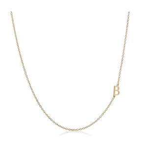 Personalized 925 Sterling Silver Gold <strong>Sideways</strong> <strong>Initial</strong> Letter <strong>Necklace</strong> for Women - Product Image 2