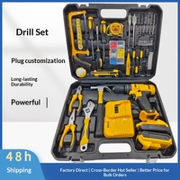 Perceuse à percussion 21V rechargeable au lithium-ion, populaire pour le commerce extérieur, avec 118 accessoires, double vitesse, performances puissantes, pour la maison
