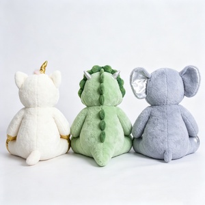 Ensemble de sacs à dos en peluche personnalisés pour enfants, licorne, dinosaure, éléphant, trio d'animaux fantastiques, lot de 3, rembourrage en coton PP, unisexe - Product Image 4