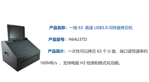 H64U3TD Lecteur CD multi-source 64 ports Youming avec détection H2/H5, prise en charge des clés USB cryptées par lots et compatibilité tablette PC en plastique - Product Image 1