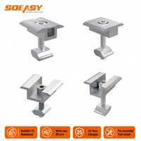 SOEASY Vente en gros de pinces intermédiaires solaires en aluminium, pinces centrales, pinces de montage de panneaux photovoltaïques, noir, argent, anodisé, 30-50 mm, kit