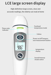 Лидер продаж, светодиодная и ЖК-версия, подсветка, дополнительный детский режим, двойной режим, медицинский инфракрасный термометр для ушей и лба - Product Image 3