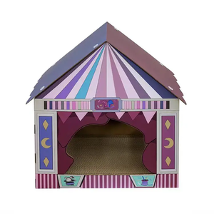 Carnival Style Modern Durable Corrugated Cardboard Cat House Made China 8 Large Interactive Windows Indoor Cat Promotional Toys