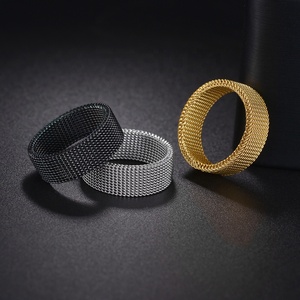 <span class=keywords><strong>Anillo</strong></span> Giratorio Antiestrés para <span class=keywords><strong>Hombre</strong></span>, Chapado al por Mayor, <span class=keywords><strong>Anillo</strong></span> de Joyería de Cadena de Malla Moderno, Anillos de Acero Inoxidable para <span class=keywords><strong>Hombre</strong></span> y Mujer - Product Image 2