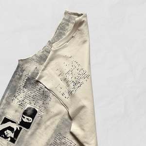 Camiseta Personalizada de Estilo Urbano para Hombre, 100% Algodón Puro, Impresión Serigráfica y Diseño con Calcomanías, Corte Holgado - Product Image 3