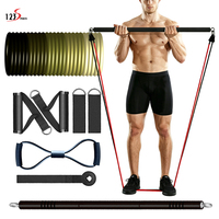 Équipement de musculation multifonctionnel pour la maison, la gym, le yoga, avec bande de résistance en 3 sections et barre de Pilates pour la musculation