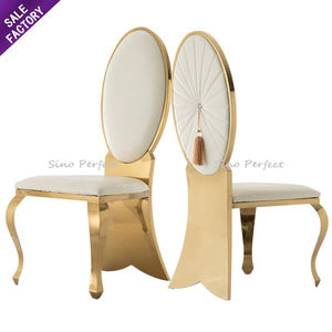 Silla de Comedor Cómoda con Cojín de PU y Estructura de Acero Inoxidable Dorado para Banquetes y Fiestas al por Mayor - Product Image 6