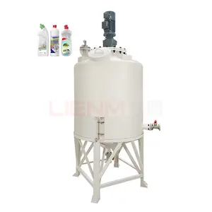 Tanque mezclador de máquina de fabricación de líquidos LIENM con agitador para detergente, limpiador de inodoros, máquina mezcladora química líquida HDPE