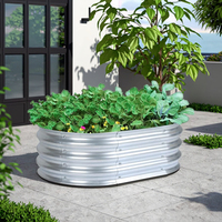 Pot tanaman logam desain minimalis, Premium Ramah Lingkungan Klasik mengangkat taman tempat tidur bunga untuk penggunaan luar ruangan rumah