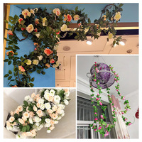 Guirlande de roses artificielles en soie pour décoration d'arche, couvre-conduit de climatiseur, décoration de remise de diplôme, mariage, photographie en extérieur, décoration intérieure