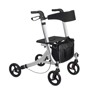 <strong>Smallest</strong> Lightweight Aluminum <strong>Walker</strong> with Wheels for Elderly - Product Image 1