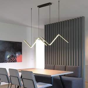 Moderne Minimalistische Lineare LED-Kronleuchter-Beleuchtung für Bar und Restaurant Pendelleuchte - Product Image 6