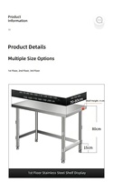 Table de préparation professionnelle en acier inoxydable avec double étagère inférieure, plan de travail de cuisine pour la restauration, hôtels, restaurants et transformation alimentaire