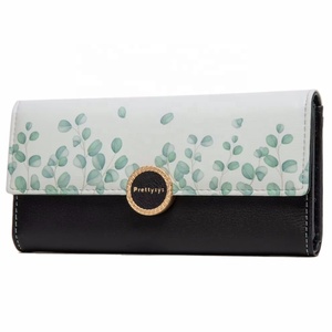 Cartera PRETTYZYS 2022 con Estampado de Hojas de Seda a la Moda, Decoración con Logotipo Circular Grande, Cartera para Mujer - Product Image 1