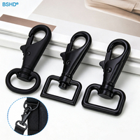 Mosquetones de Aleación de Zinc con Recubrimiento Negro, Diseños de Ojo Giratorio Surtidos para Correas de Arnés de Mascotas, Cordones, Mochilas de Exterior, OEM, ODM
