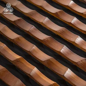 مومو رخيصة وسهلة لإنتاج ألواح خشبية ثلاثية الأبعاد بنمط فني, مواد حقيقية مصنوعة من خشب الكرز الصلب للجدران الداخلية