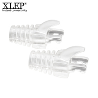 XL-707 Transparente PVC-Zugentlastungshülle für RJ45-Stecker, Weiche Kunststoff-Cat5e-Modularstecker-Hülle, RJ45-Schutzkappe, Kristallstecker-Abdeckung