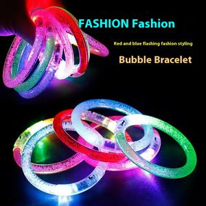Gelang gelembung bercahaya LED akrilik warna-warni pabrik langsung PVC hadiah kecil baterai kode scanable lampu Natal - Product Image 4