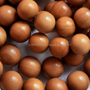 Bracelet en perles de bois de santal rustique et écologique pour hommes, cordon élastique solide, masculin, terreux, doux, parfum boisé - Product Image 1