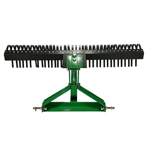 Râteau paysager à attelage trois points, machine à herbe, bâton à gazon, désherbage des feuilles et des roches, nivellement du gazon, râteau paysager <span class=keywords><strong>pour</strong></span> <span class=keywords><strong>tracteur</strong></span> - Product Image 4
