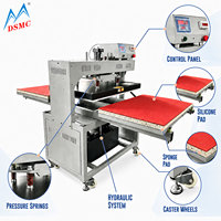 Nouvelle presse à chaud hydraulique semi-automatique à double station pour la production de transfert thermique grand format sur textiles et étiquettes