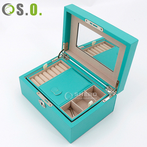 Custom Color Lockable Jewelry Box with Mirror Multi Compartment Jewelry <b>Storage</b> Organizer for <b>Ring</b> Earring Necklace Bracelet - Product Image 5