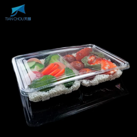 Conteneur d'emballage alimentaire rectangulaire en plastique PET de qualité alimentaire, vente en gros d'usine, boîte à lunch à emporter avec 2 compartiments, boîte de rangement