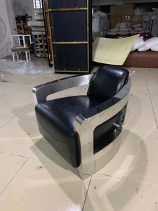 Aviator <span class=keywords><strong>Retro</strong></span> Endüstriyel Deri Şezlong Koltuk Oturma Odası Yatak Odası Yemek Odası İçin - Product Image 6