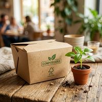 Support à collation en papier kraft incliné avec logo personnalisé pour frites, gaufres aux œufs, pommes de terre – Boîte d'emballage alimentaire en papier kraft