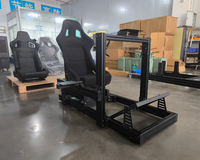 Cockpit de simulation de course complet en profilés aluminium 4080, réglable, avec support pour volant, pédales, siège et levier de vitesses, simulateur de course
