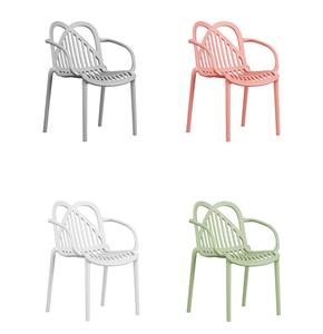 USA DELIVERY Modern Design <b>Stackable</b> Plastic Restaurant <b>Chair</b> with Armrests for Commercial Use - Product Image 2
