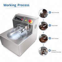 Fourneau de fusion et de tempérage de chocolat à 3 compartiments, machine de chauffage 5 kg