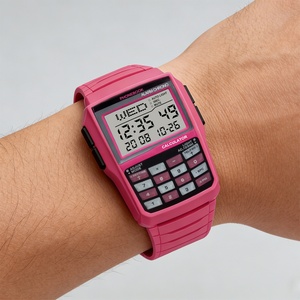 Reloj Calculadora Deportivo Retro para Estudiantes, Multifuncional, con Luz Nocturna LED, Estilo Computadora Digital Electrónica, Alarma, Color Rosa - Product Image 4