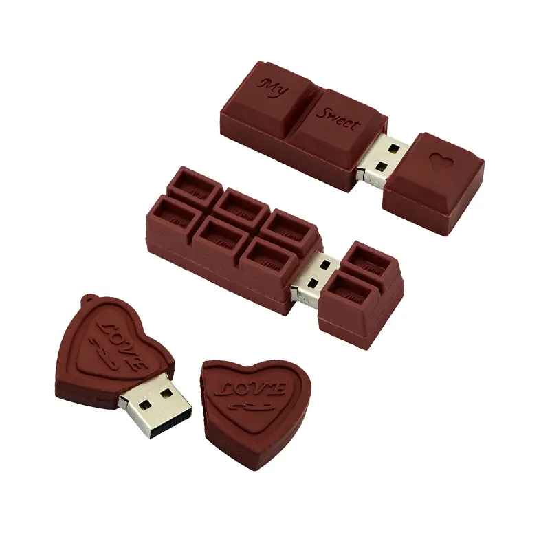 الترويجية لذيذ عاشق محرك فلاش USB الشوكولاته على شكل حملة القلم 8GB 16GB 32GB 64GB مخصص طباعة ل الزفاف هدية الهبة
