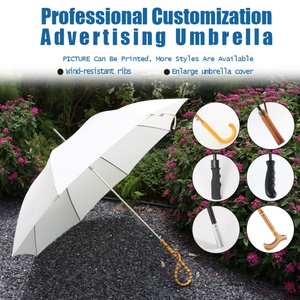 Parapluie manuel en métal de 23 pouces à 8 baleines, avec poignée en acier inoxydable de haute qualité, ouverture automatique par bouton, résistant à la pluie et au vent, en fibre de verre - Product Image 4