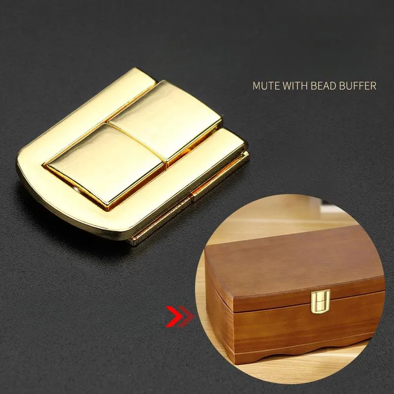 Small Jewelry Box Buckle Lock Gold Cigar Box Fitting Zinc Alloy Latch Lock For Wooden Jewelry Box