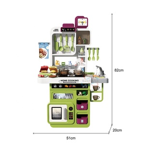 Samtoycn 82CM Ensemble <span class=keywords><strong>de</strong></span> <span class=keywords><strong>cuisine</strong></span> <span class=keywords><strong>de</strong></span> luxe pour enfants avec cuisinière, évier à vapeur et accessoires alimentaires pour <span class=keywords><strong>jeu</strong></span> <span class=keywords><strong>de</strong></span> rôle - Product Image 6