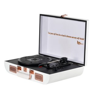 Tourne-disque portable haut de gamme pour disques vinyles avec son stéréo HIFI pour connexion, certifié CE - Product Image 3