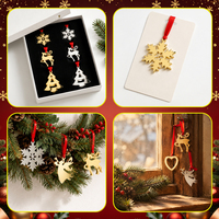 Ornements de Noël personnalisés en métal, découpés miroir or et argent, pendentifs décoratifs pour sapin de Noël, cadeau de fêtes personnalisé